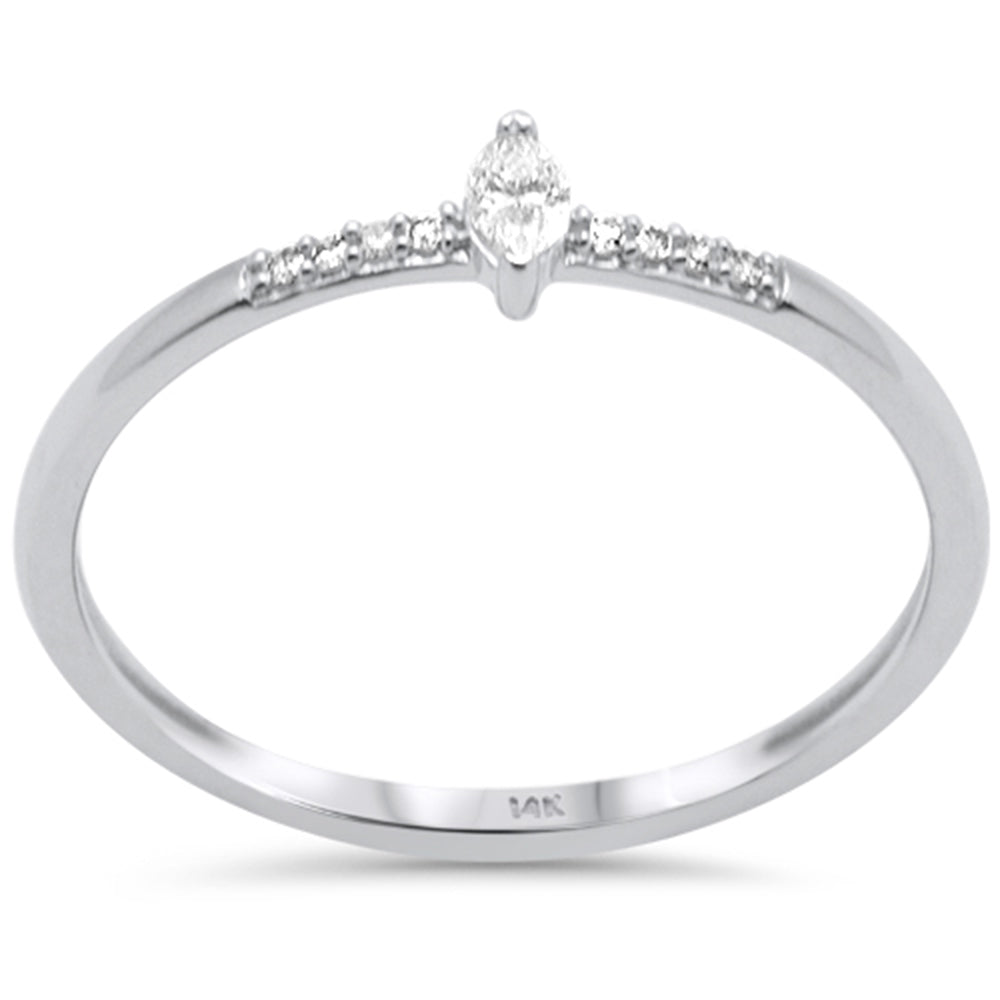 Anillo De Diamante En Oro Blanco De 14K 0.1 Ct