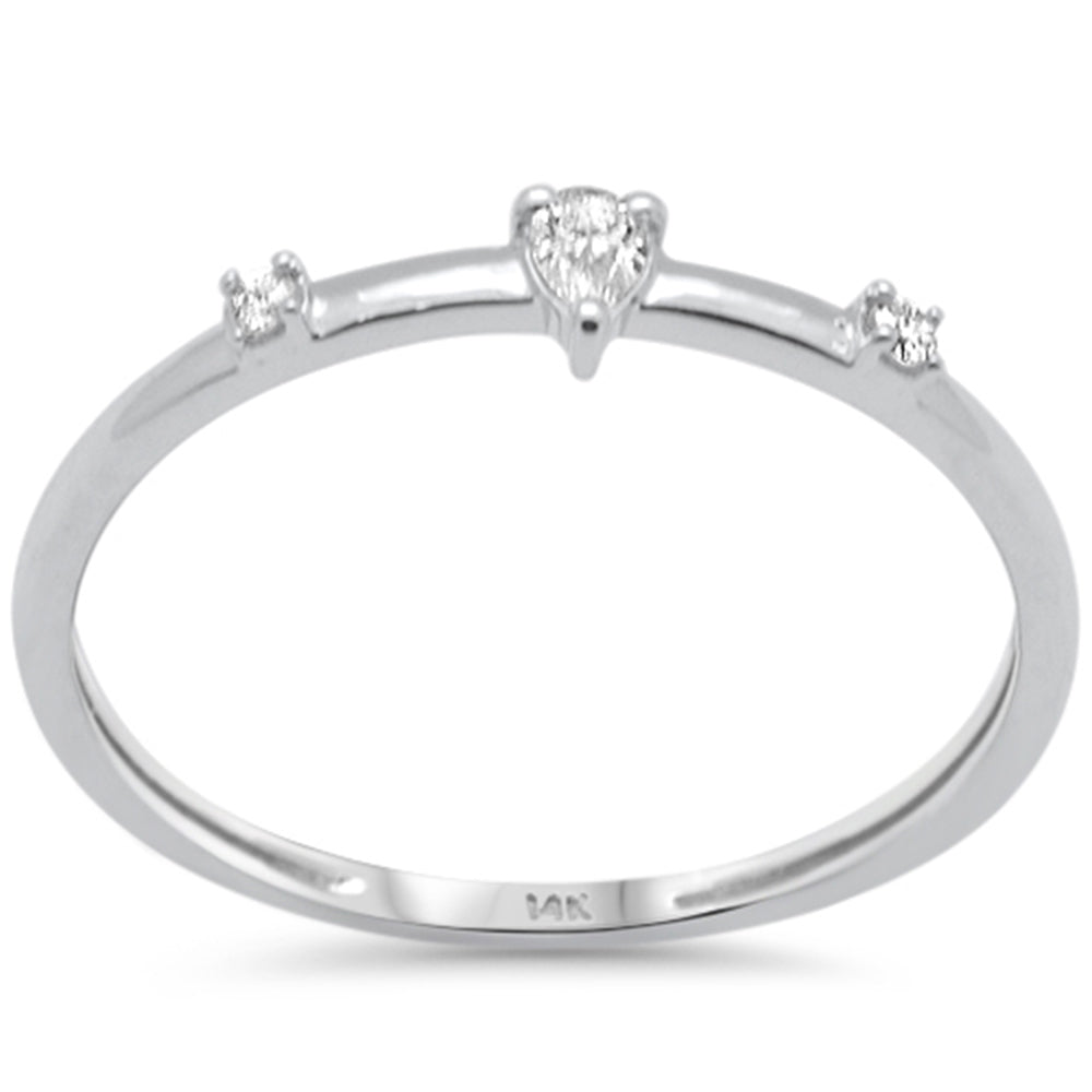 Anillo Solitaire De Diamante En Oro Blanco De 14K .10Ct