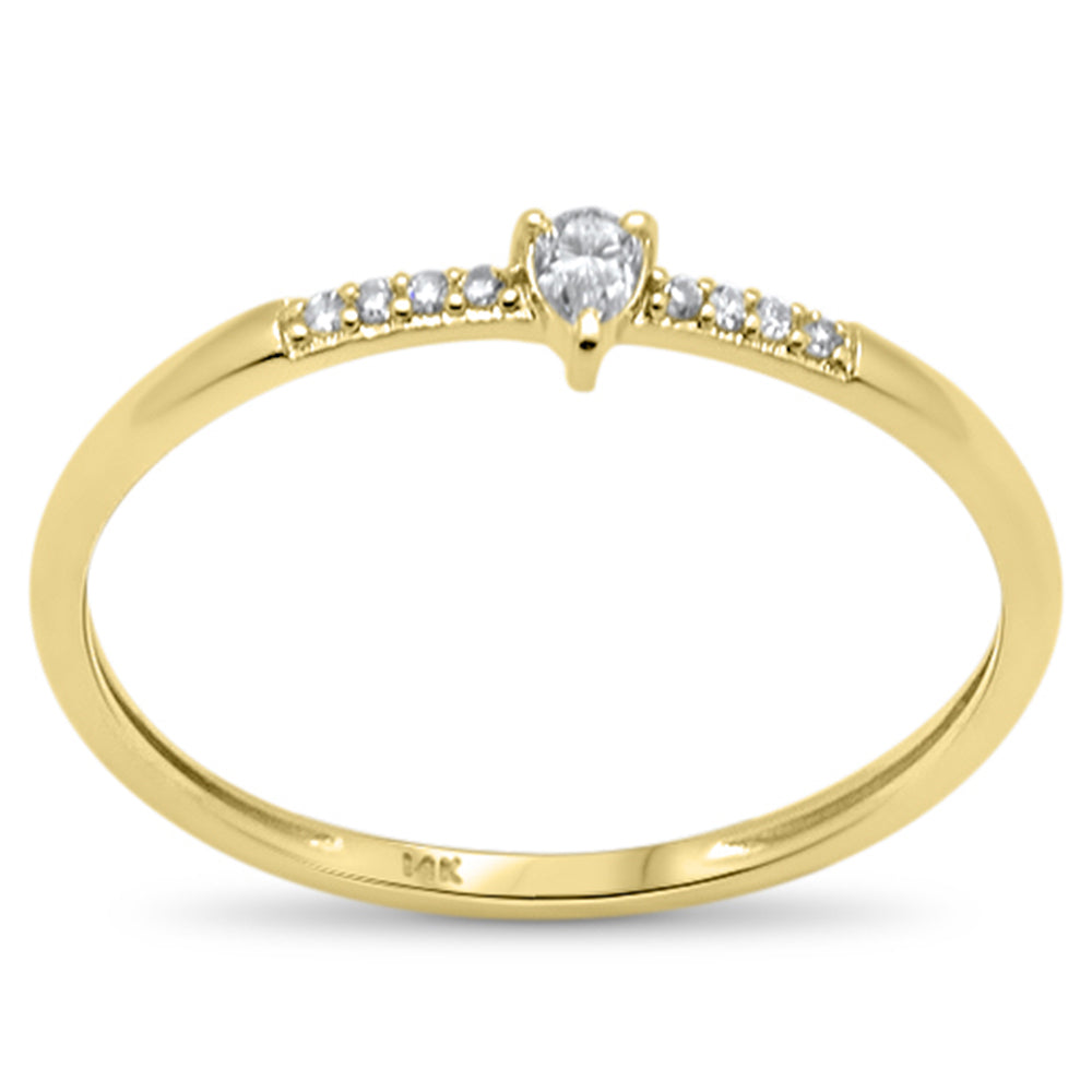 Anillo Solitaire De Diamante En Oro Amarillo De 14K .10Ct
