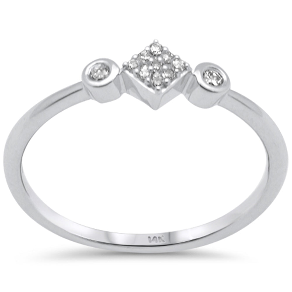 Anillo De Diamante En Oro Blanco De 14K 0.10Ct