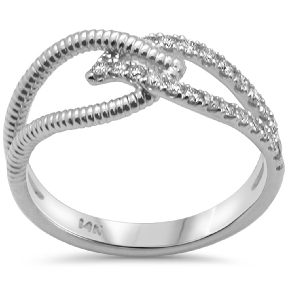 Anillo Hoja De Diamante En Oro Blanco De 14K .25Ct