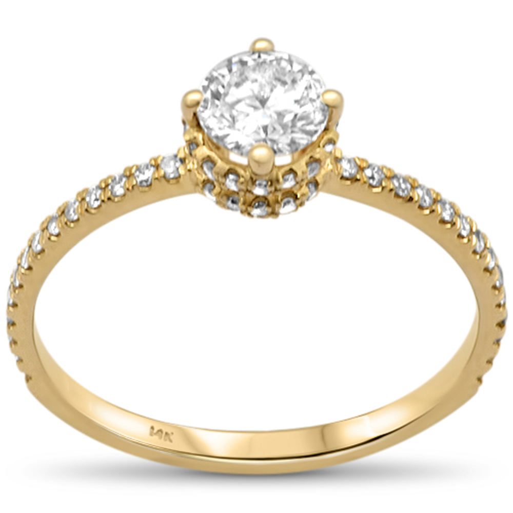 Anillo De Diamante En Oro Amarillo De 14K .72Ct
