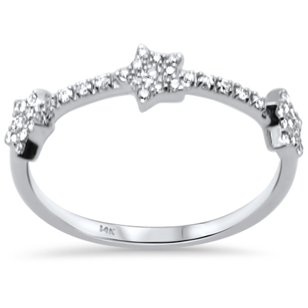 Anillo De Diamante En Oro Blanco De 14K .17Ct