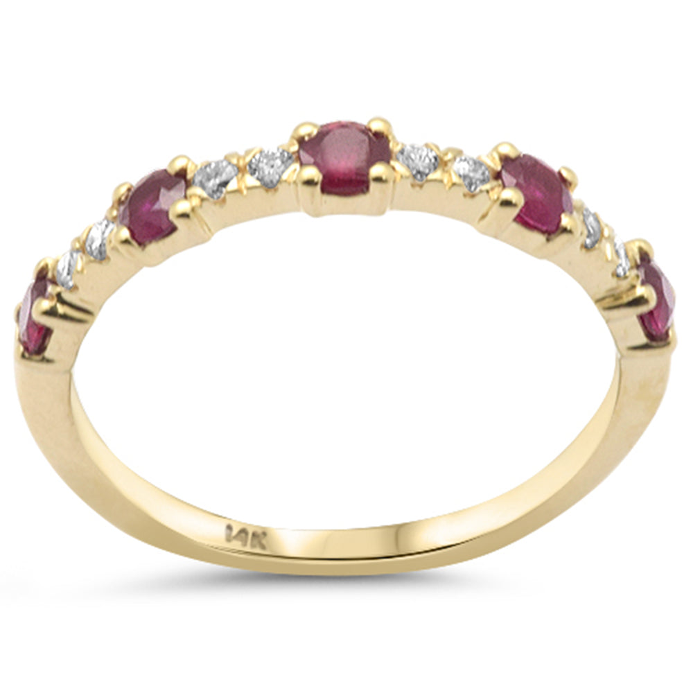 Diamond &amp; Ruby Ring in 14K Yellow Gold 0.57 CT