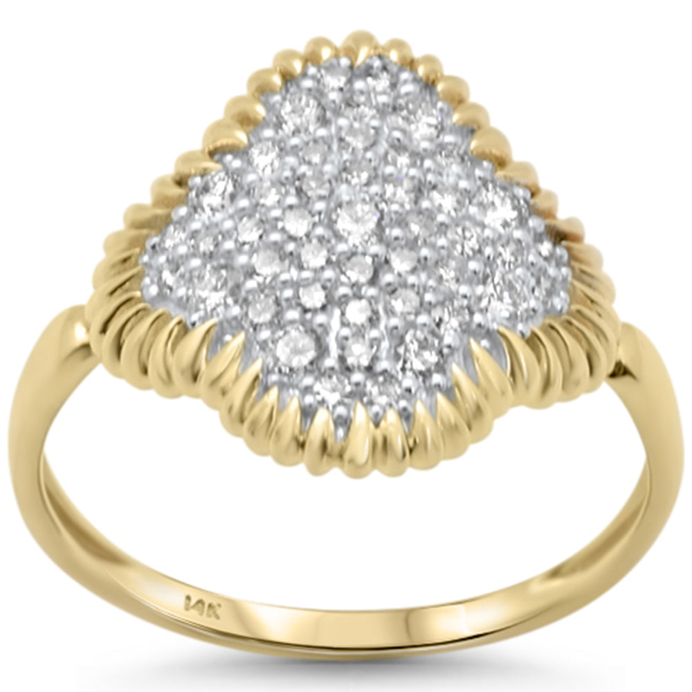 Anillo Clover De Diamante En Oro Amarillo De 14K .47Ct