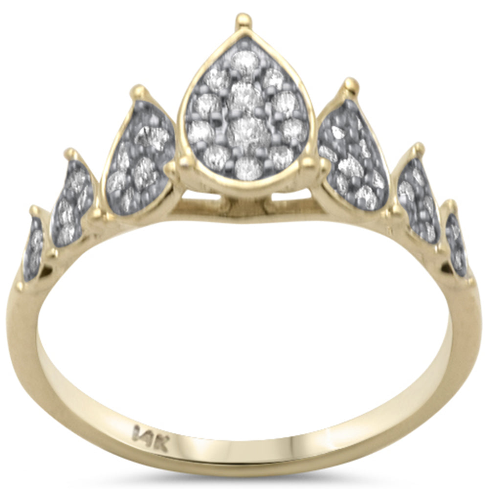Anillo Pera De Diamante En Oro Amarillo De 14K .30Ct