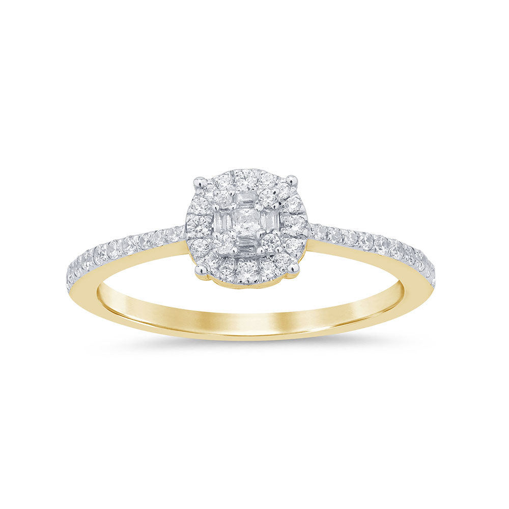 Anillo De Diamante En Oro Amarillo De 14K .27 Ct