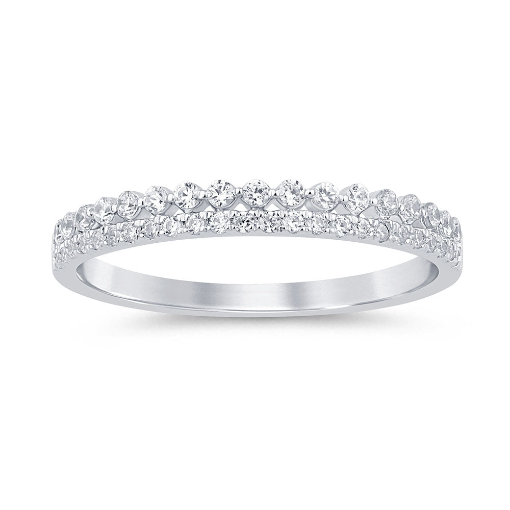 Anillo De Diamante En Oro Blanco De 14K 0.24Ct