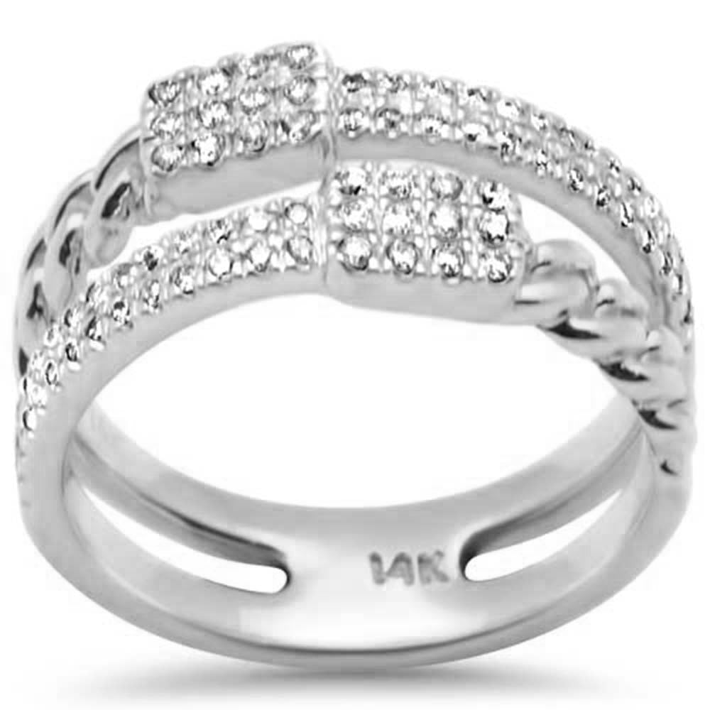 Anillo De Diamante En Oro Blanco De 14K .39Ct
