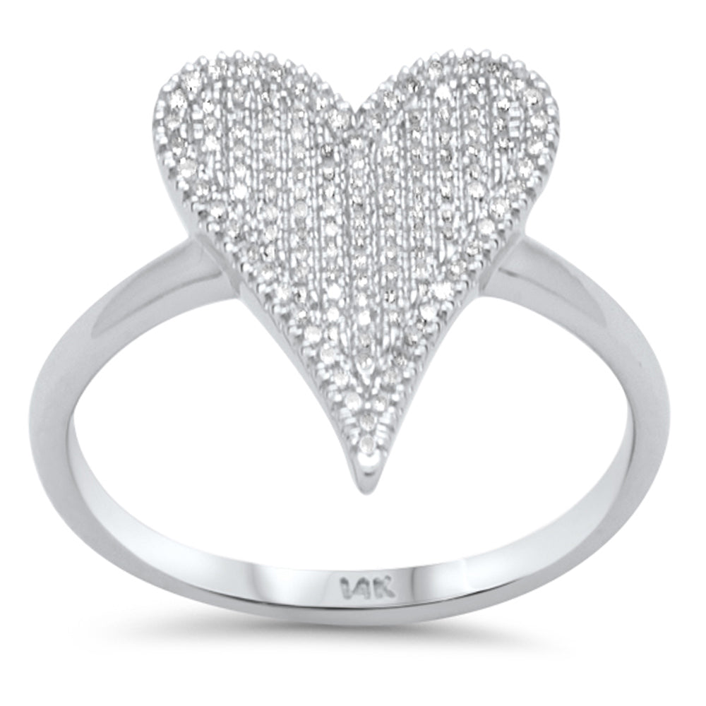 Anillo Corazón De Diamante En Oro Blanco De 14K .33Ct
