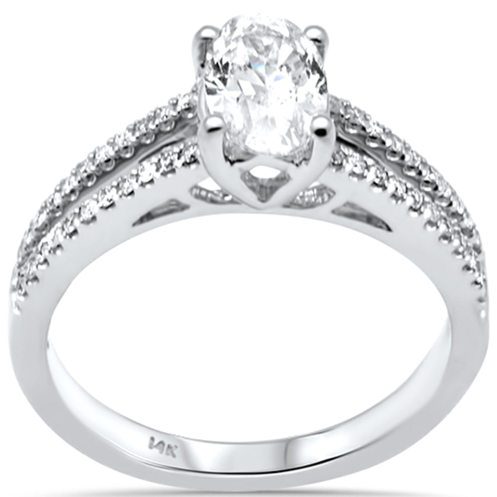 Anillo De Diamante En Oro Blanco De 14K 1.07Ct