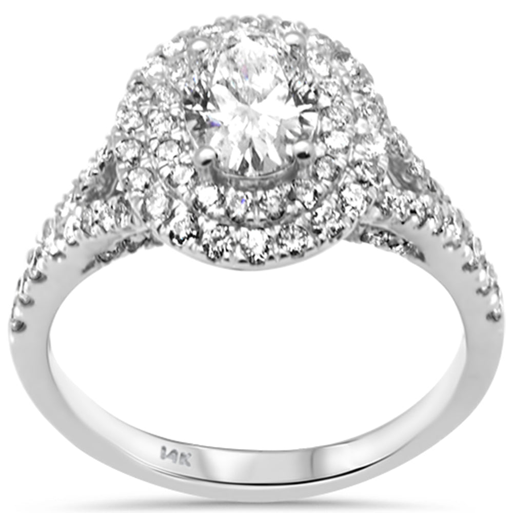 Anillo Halo De Diamante En Oro Blanco De 14K 1.78Ct