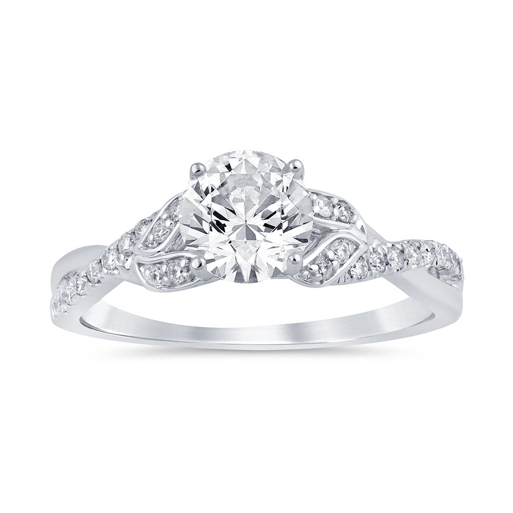 Anillo De Diamante En Oro Blanco De 14K .58Ct