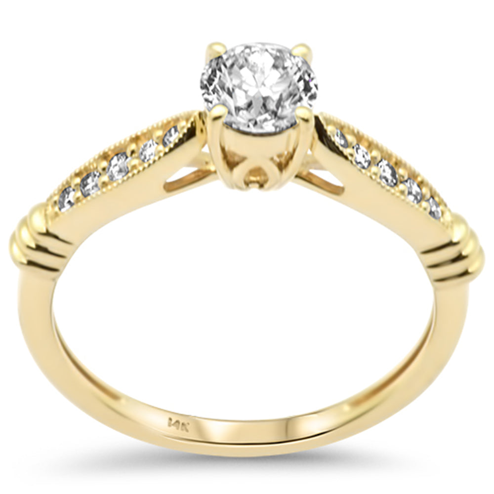 Anillo De Diamante En Oro Amarillo De 14K .64Ct