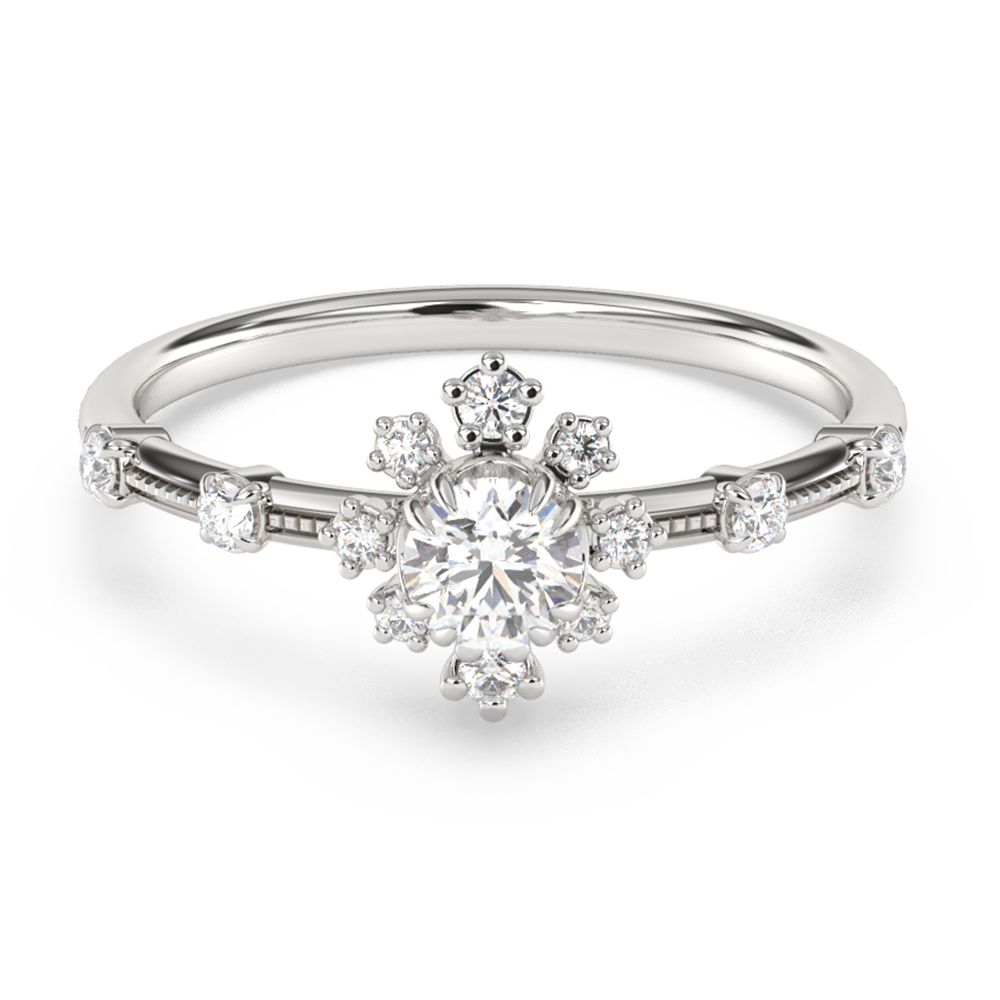 Anillo De Diamante En Oro Blanco De 14K .43Ct