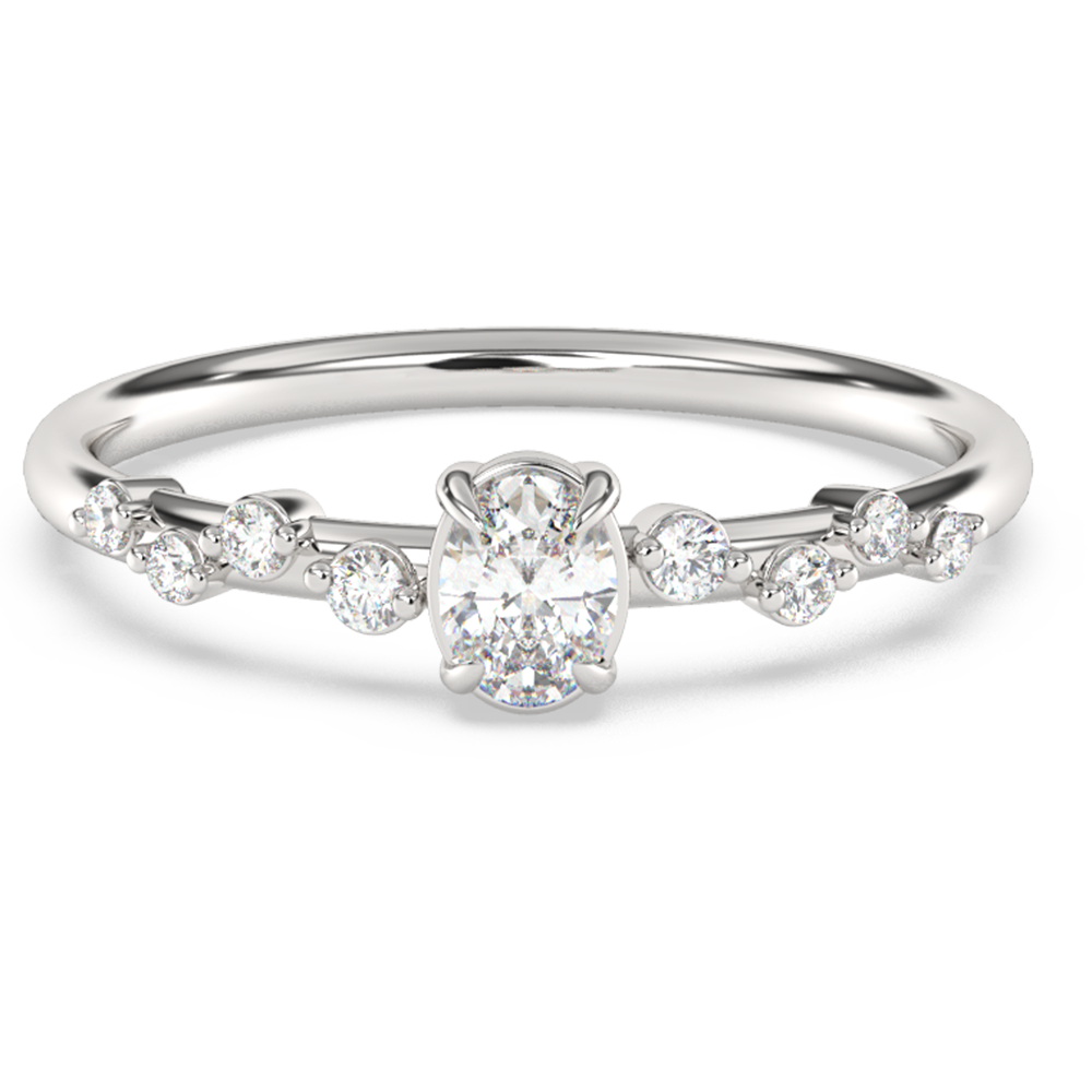Anillo De Diamante En Oro Blanco De 14K 0.39Ct