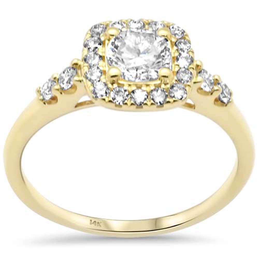 Anillo Halo De Diamante En Oro Amarillo De 14K .78Ct