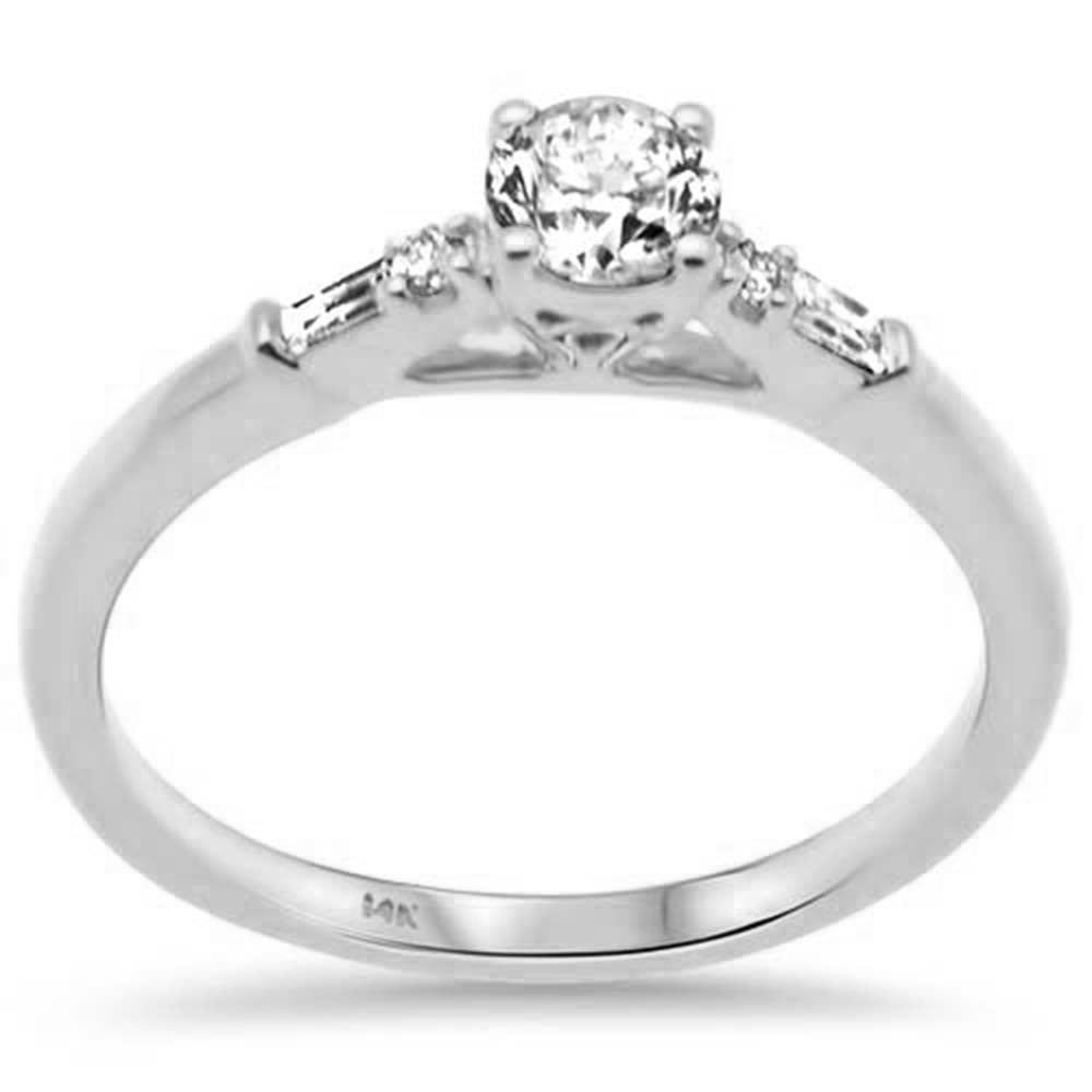 Anillo De Diamante En Oro Blanco De 14K .44Ct