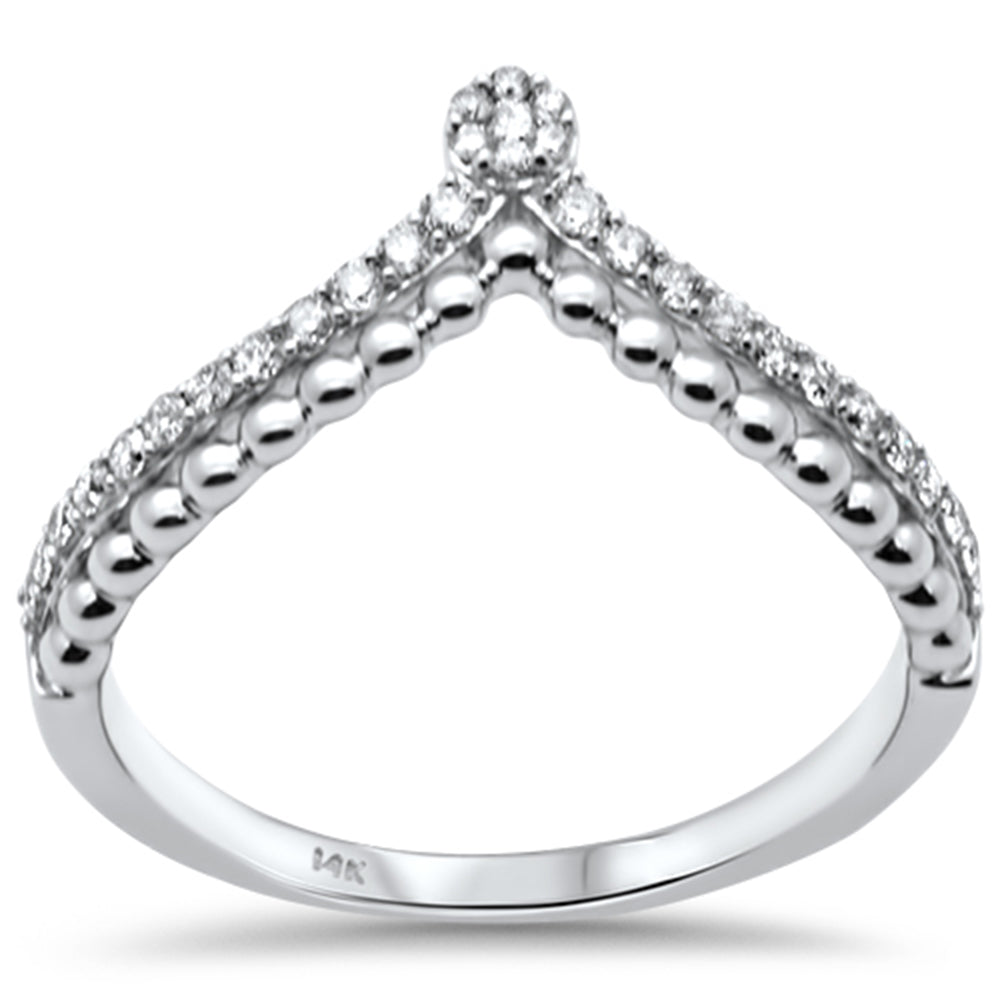 Anillo De Diamante En Oro Blanco De 14K 0.20 Ct