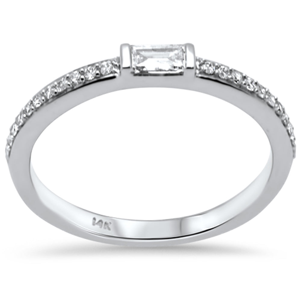 Anillo De Diamante En Oro Blanco De 14K 0.22 Ct