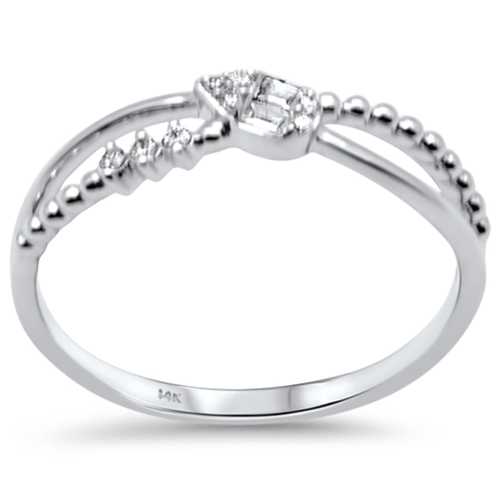 Anillo De Diamante En Oro Blanco De 14K .09Ct