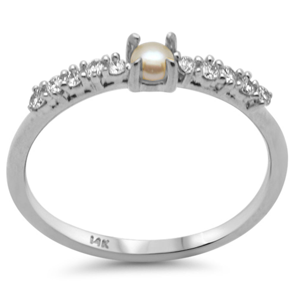Anillo De Diamante En Oro Blanco De 14K .33Ct