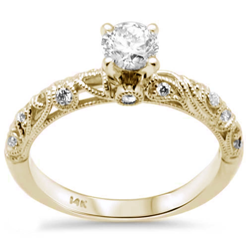 Anillo De Diamante En Oro Amarillo De 14K .61Ct