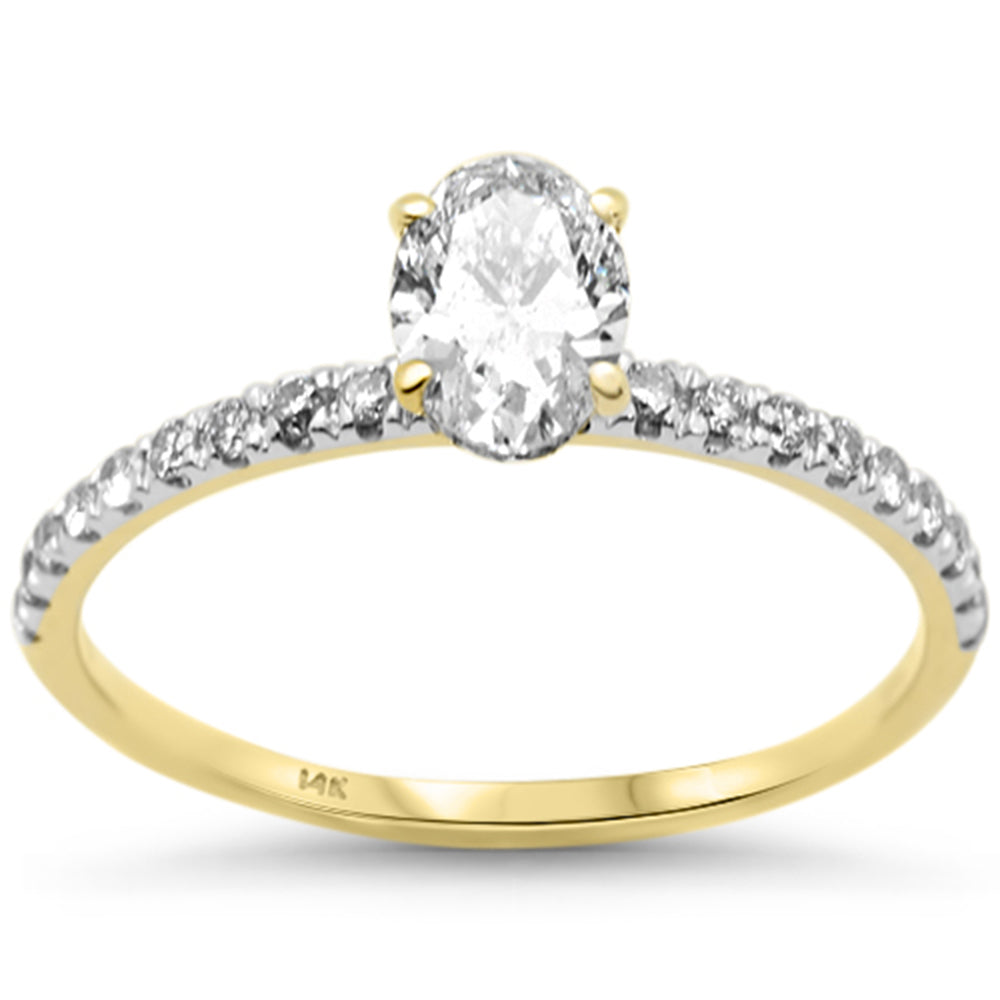 Anillo De Diamante En Oro Amarillo De 14K .92Ct