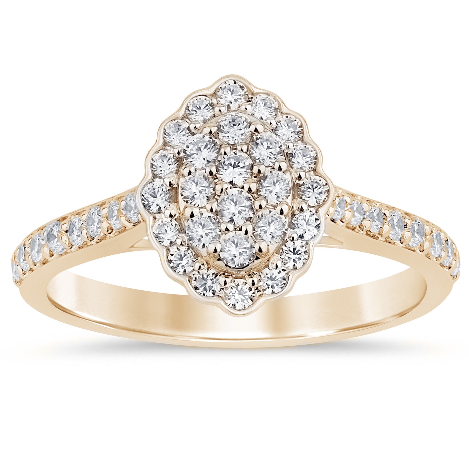 Anillo De Diamante En Oro Amarillo De 14K .55Ct