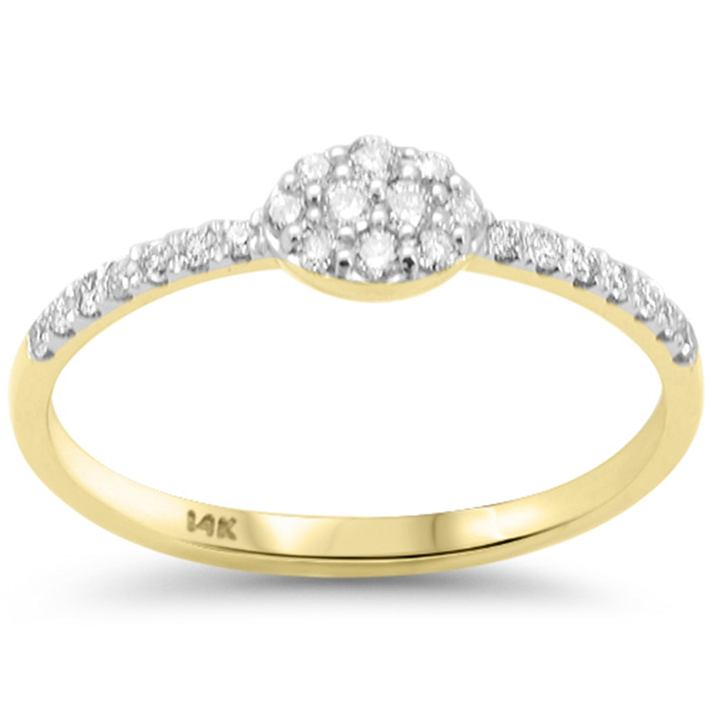 Anillo De Diamante En Oro Amarillo De 14K .21Ct