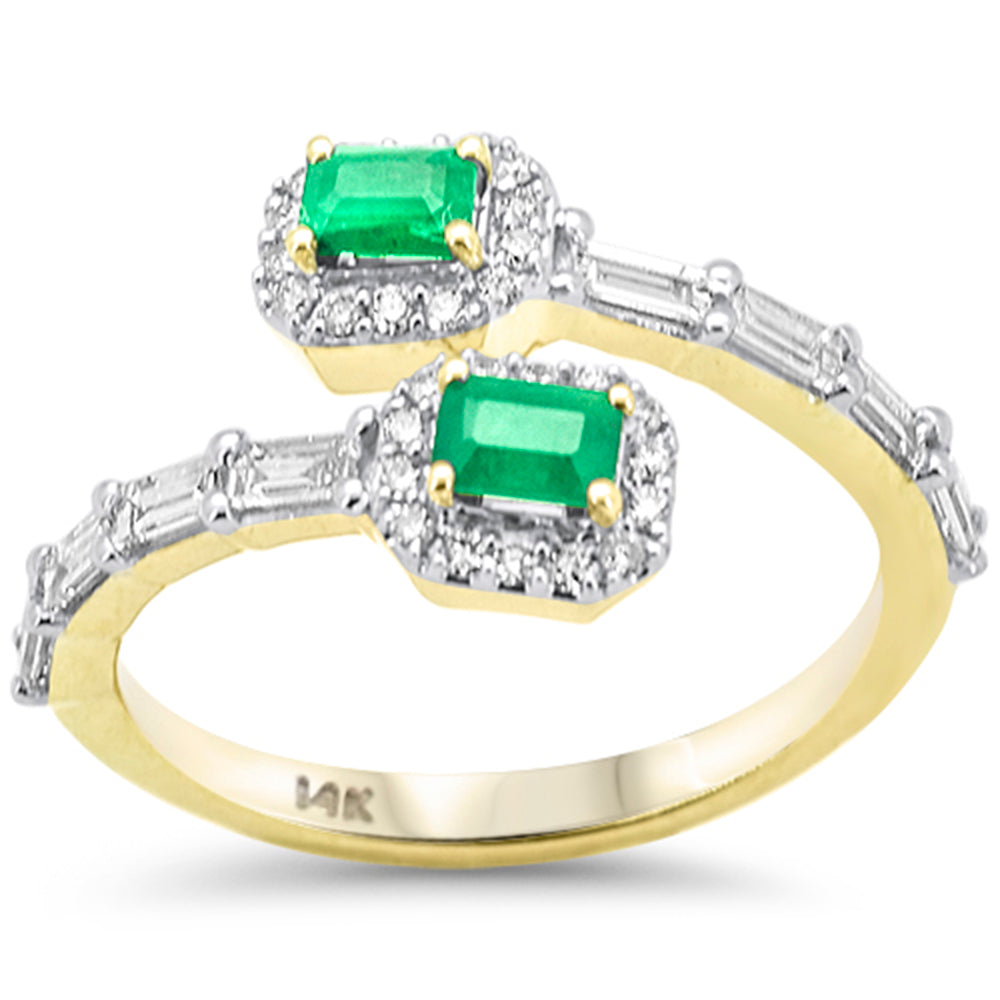 Anillo De Esmeralda Y Diamante En Oro Amarillo De 14K 1.00Ct