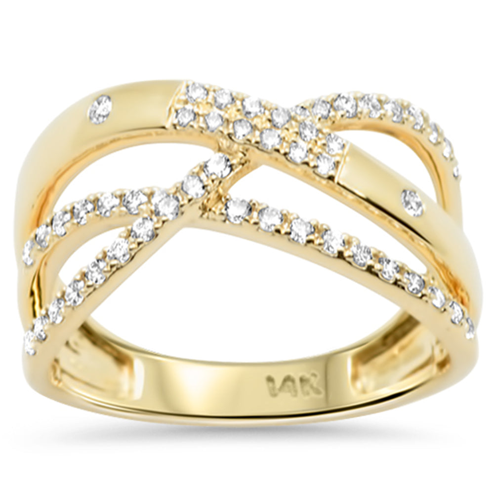 Anillo Cruz De Diamante En Oro Amarillo De 14K .36Ct