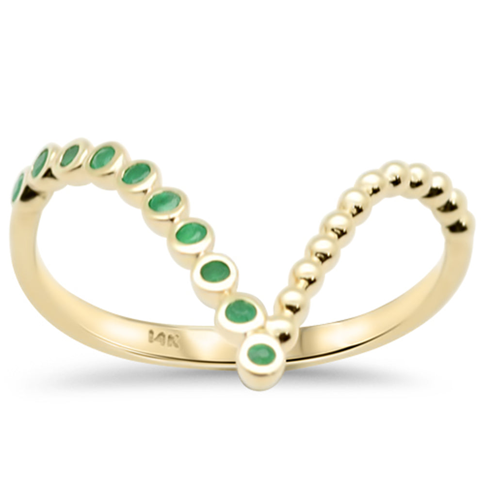 Anillo Esmeralda en Oro Amarillo en 14K 0.14 CT