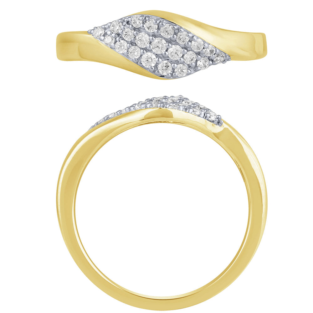 Anillo De Diamante En Oro Amarillo De 14K .24Ct