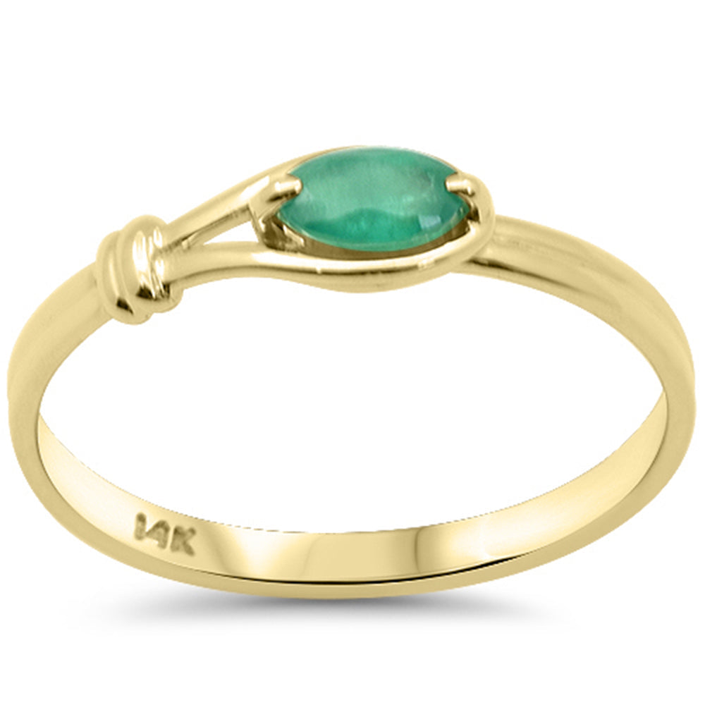 Anillo De Esmeralda Y Piedra Preciosa En Oro Amarillo De 14K .25Ct