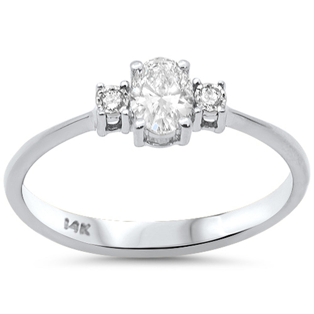 Anillo De Diamante En Oro Blanco De 14K .33 Ct