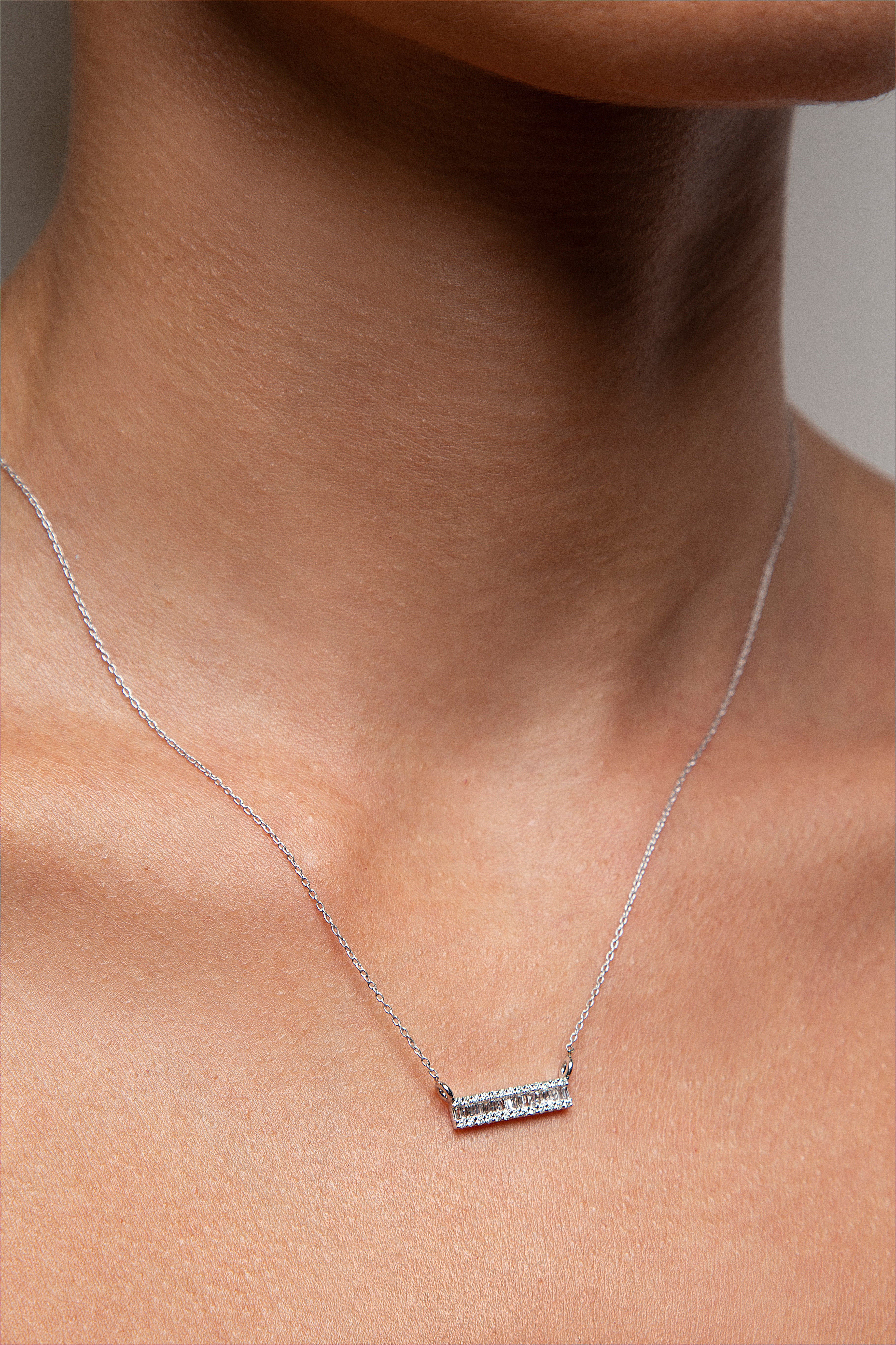 Collar Dije Diamante Oro Blanco 14K 0.31 ct.