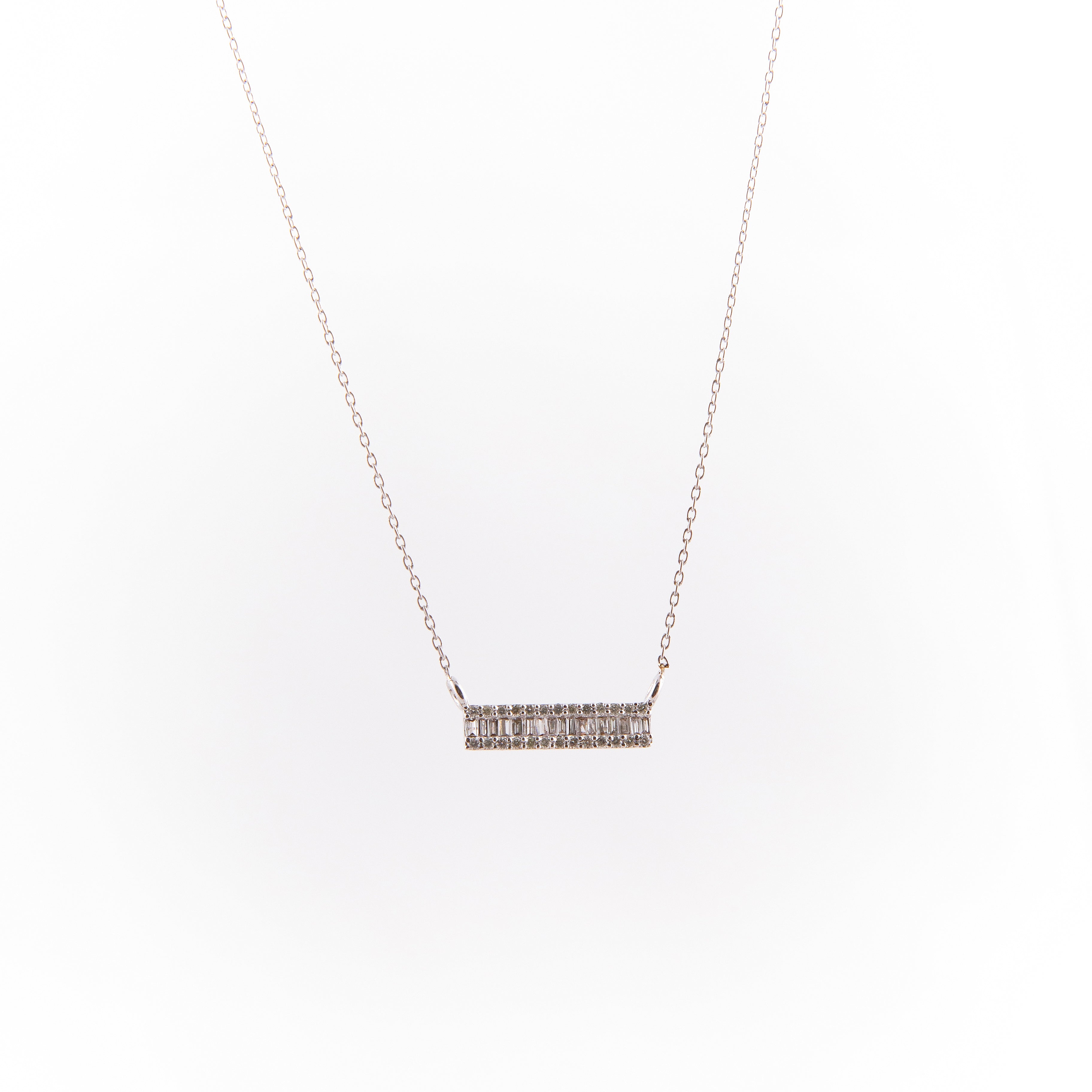 Collar Dije Diamante Oro Blanco 14K 0.31 ct.