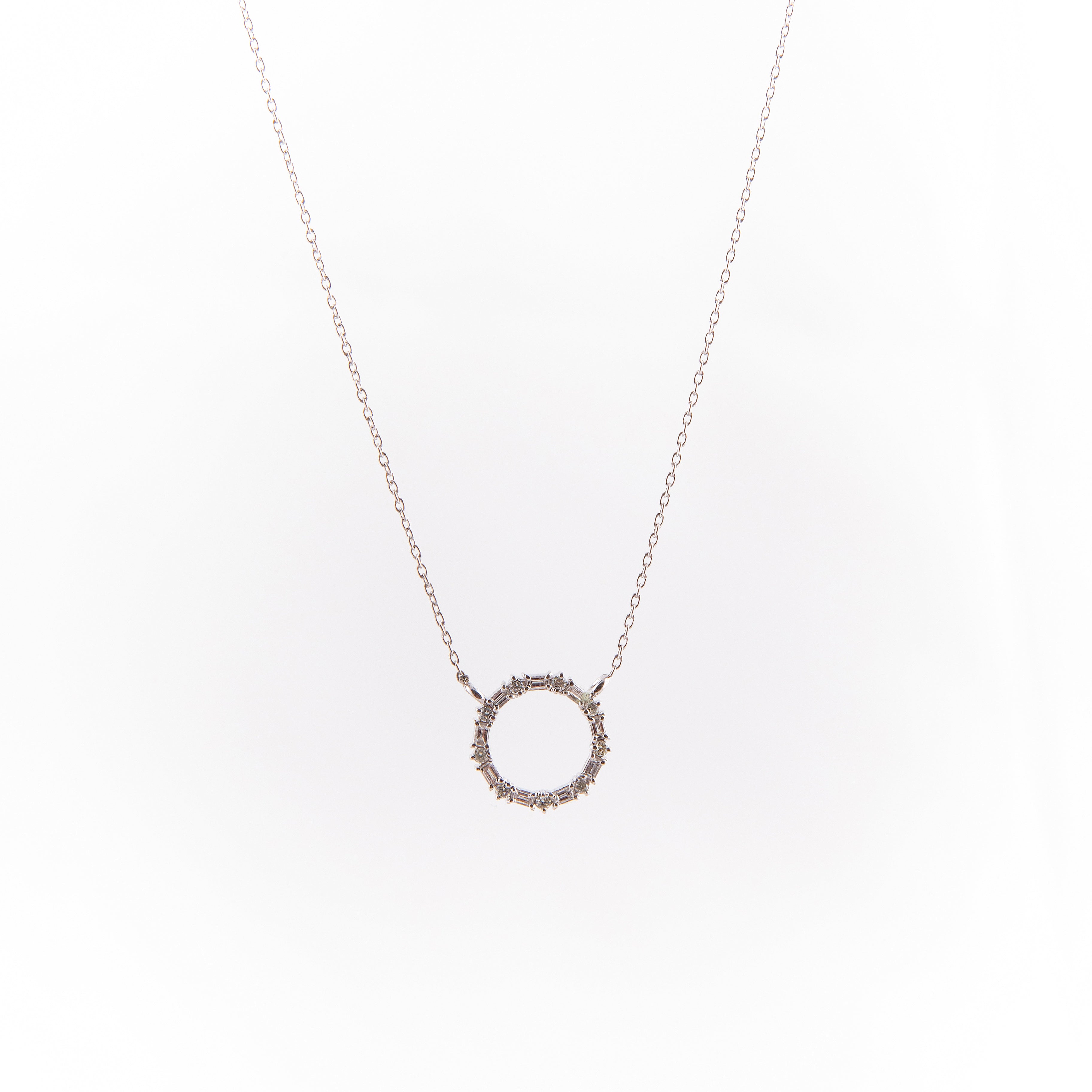 Collar Dije Diamante Oro Blanco 14K 0.23 ct.