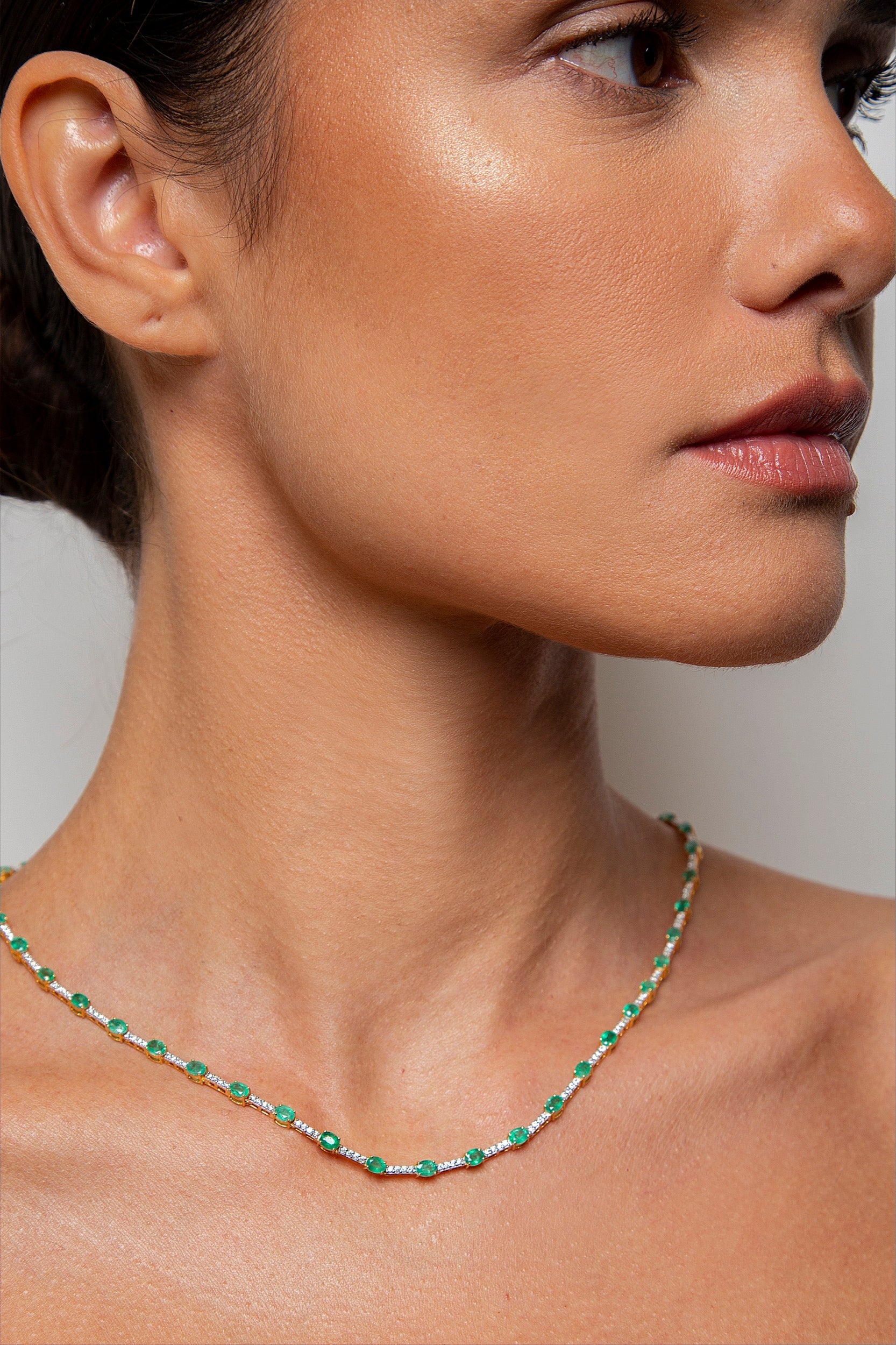 Collar Diamante Esmeralda Oro Amarillo 14K 8.44 ct.