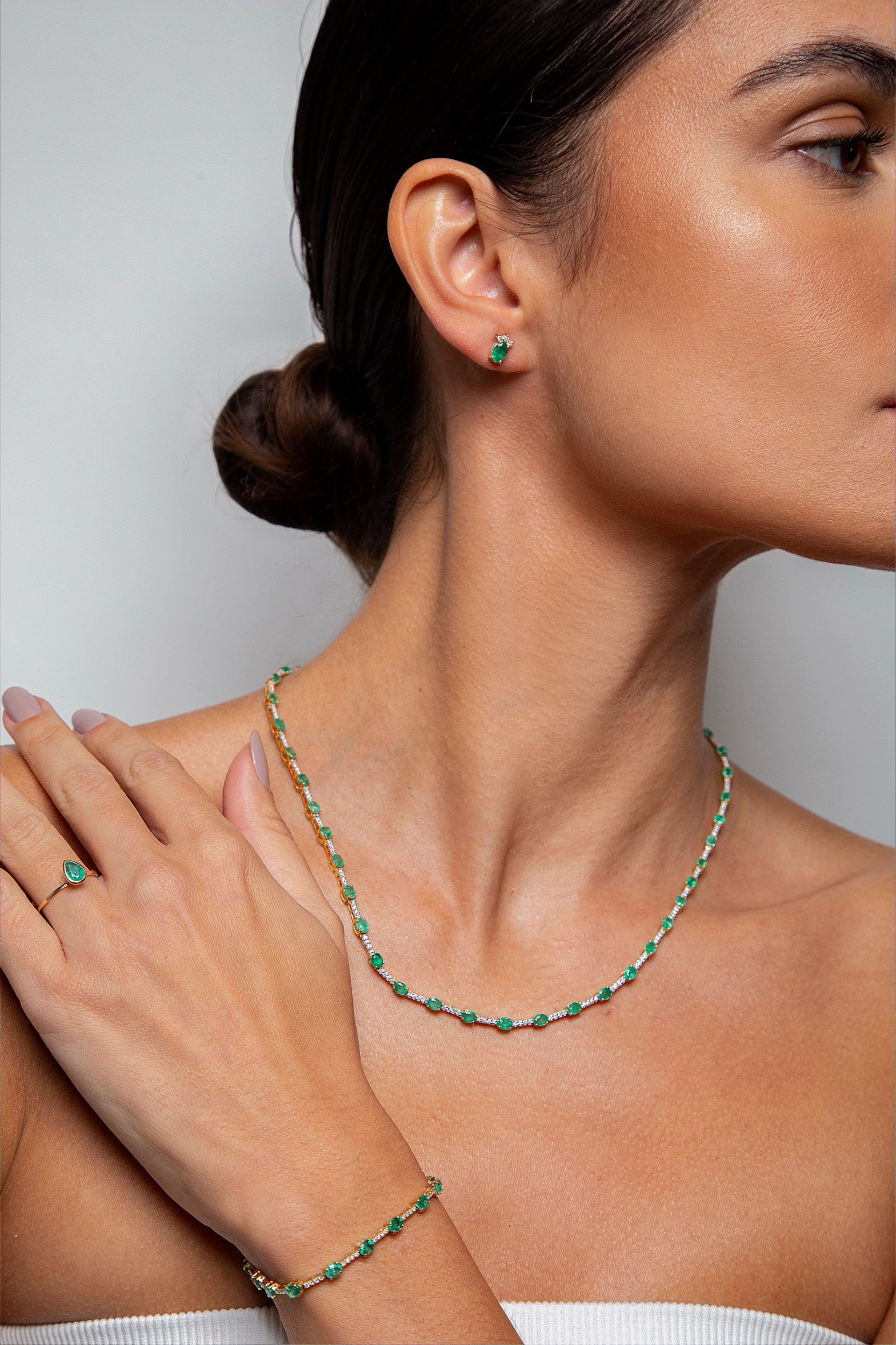 Collar Diamante Esmeralda Oro Amarillo 14K 8.44 ct.