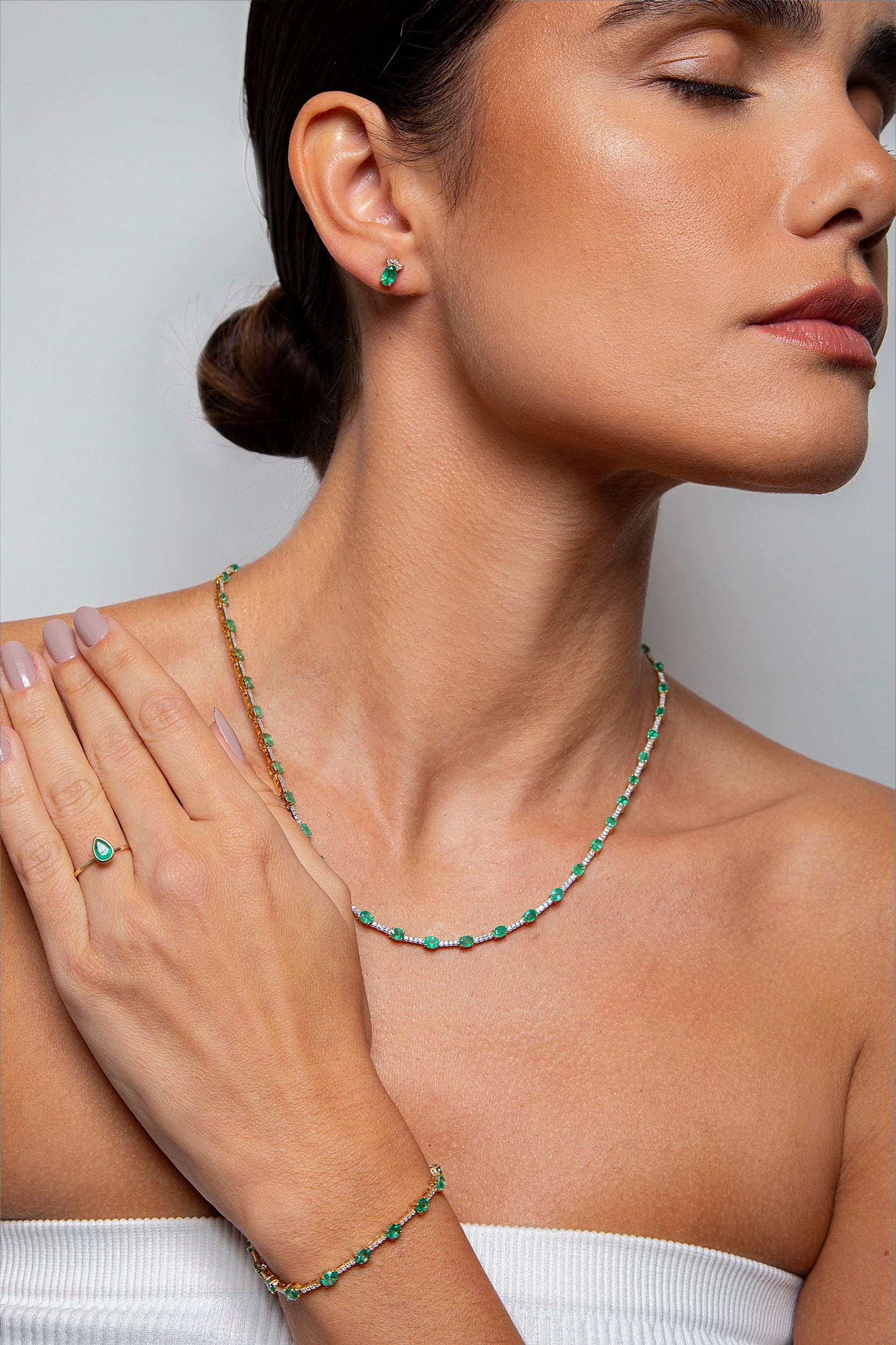 Collar Diamante Esmeralda Oro Amarillo 14K 8.44 ct.