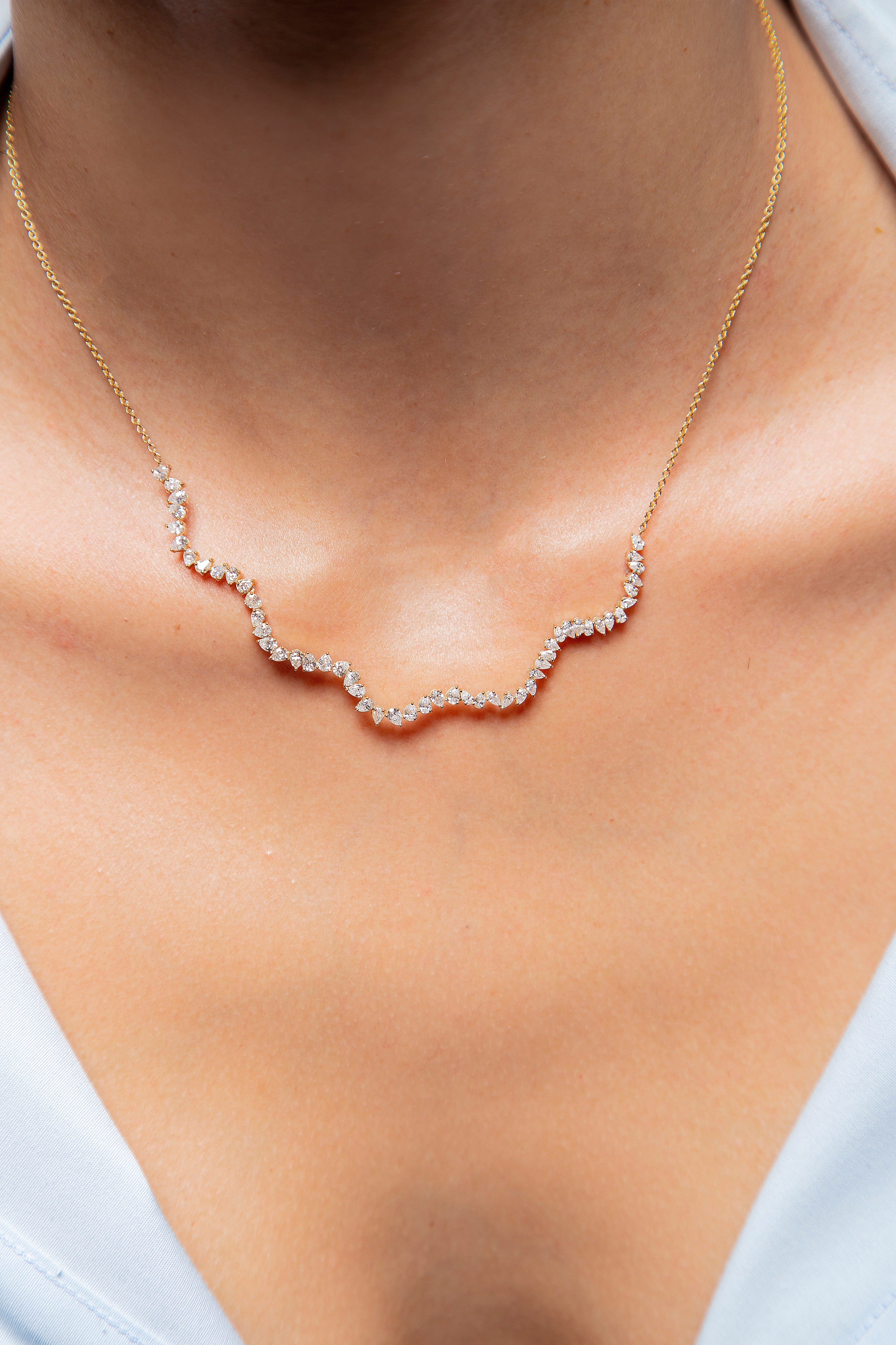 Collar Pear Diamante Oro Amarillo 14K 1.88 ct.