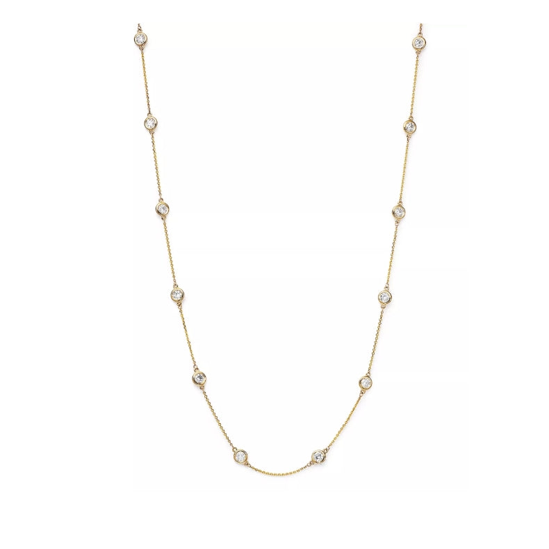 Collar En Oro Amarillo De 14K Con Diamante 0.45 Ct