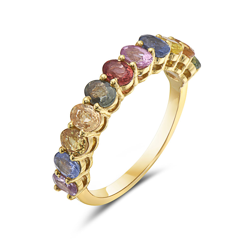 Anillo En Oro Amarillo De 14K Con Zafiro 1.47 Ct