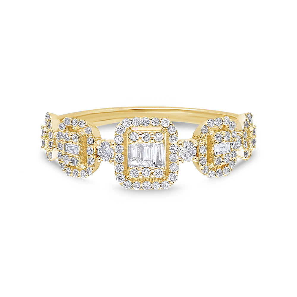Anillo En Oro Amarillo De 14K Con Diamante 0.39 Ct