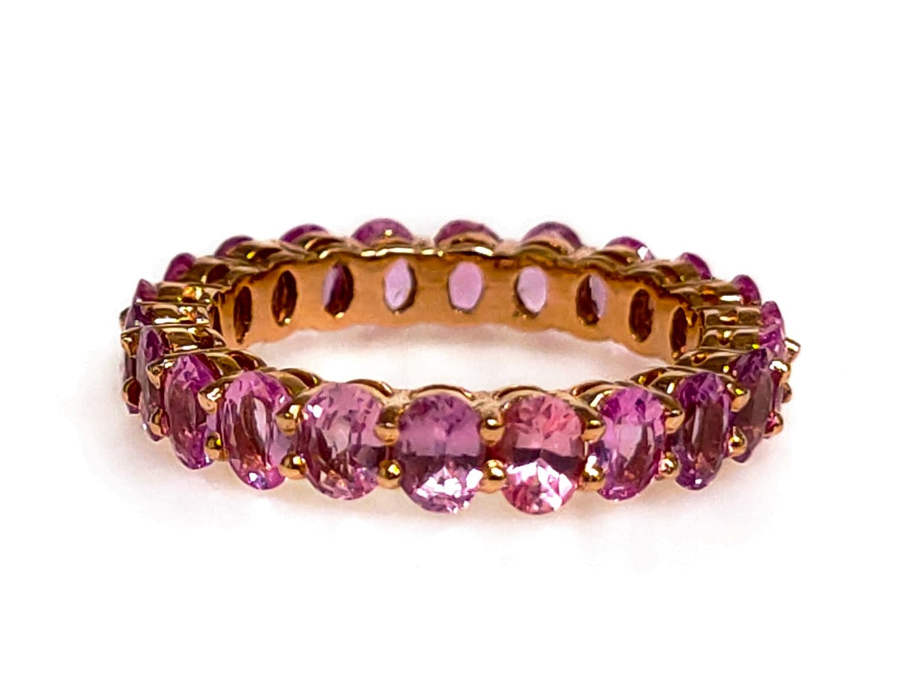 Anillo En Oro Rosa De 14K Con Zafiro Rosa 4.0 Ct