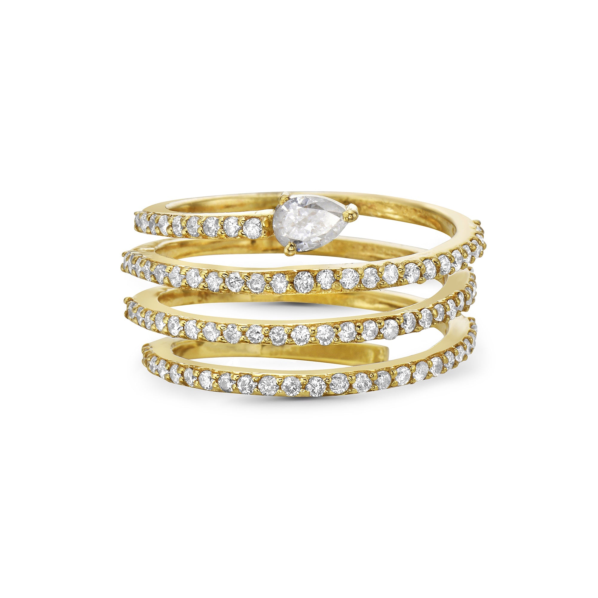 Anillo En Oro Amarillo De 14K Con Diamante 0.85 Ct