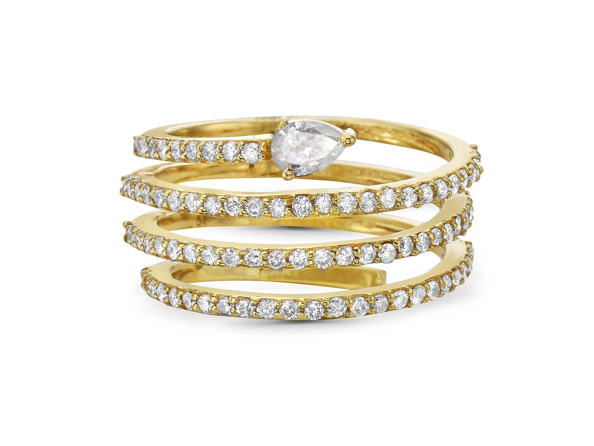 Anillo En Oro Amarillo De 14K Con Diamante 0.85 Ct