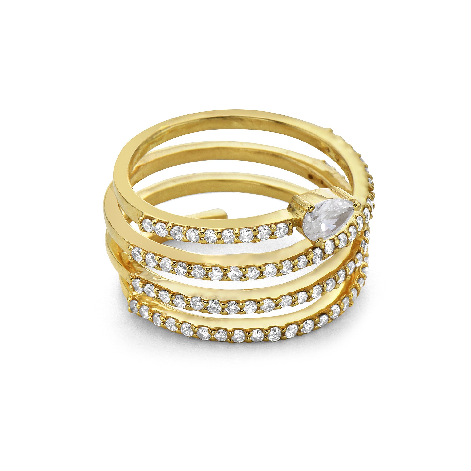 Anillo En Oro Amarillo De 14K Con Diamante 0.85 Ct